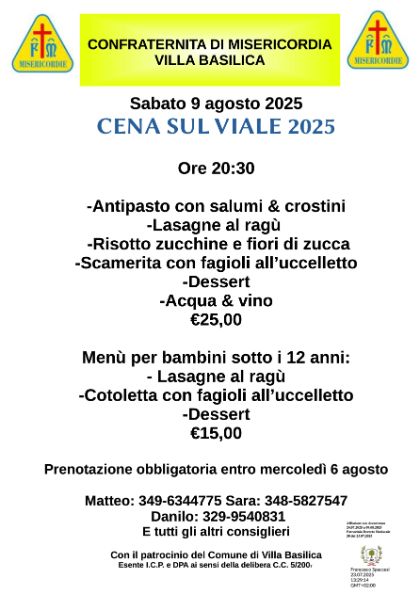 Cena sul Viale 2025